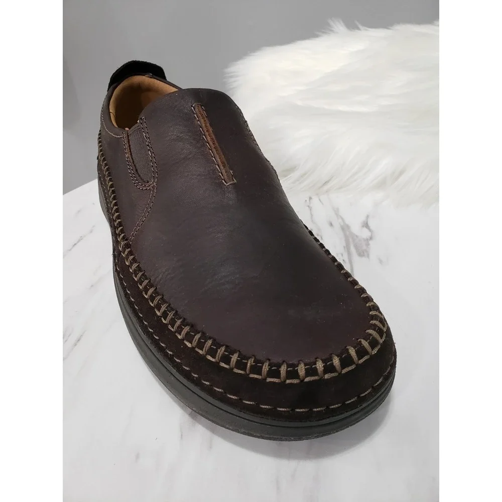NEW NO BOX SIZE 8 Clarks Mens Nature 5 Walk Brown Leather Slip-On Loafer Shoes